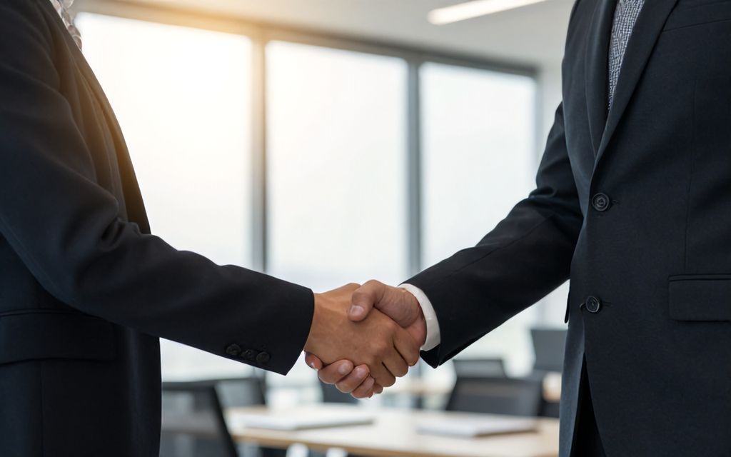 Professioneller Handschlag nach erfolgreicher Beratung